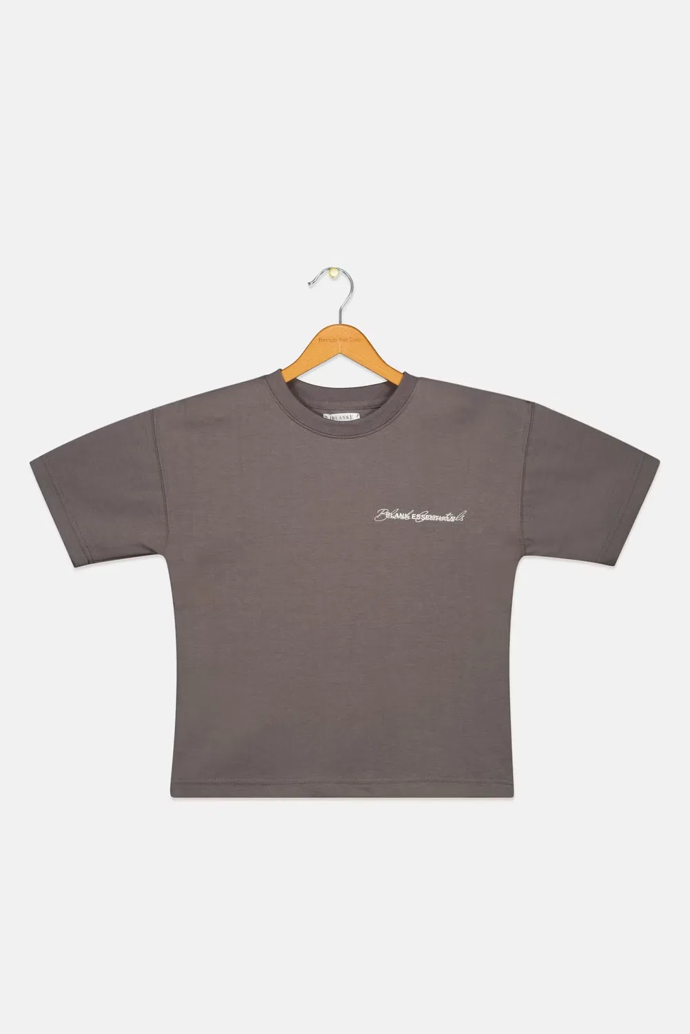Футболка с коротким рукавом с логотипом бренда Blank Essentials, серая — фото 2