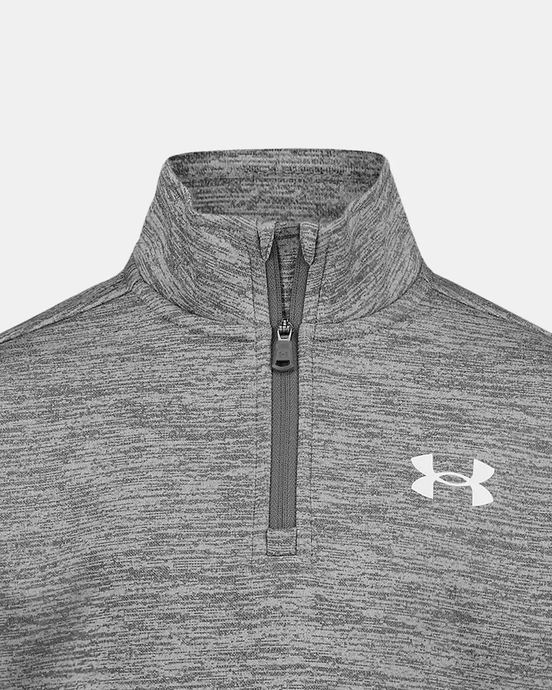 Флисовый пуловер для мальчиков с четвертью молнии Armour Fleece Twist UnderArmour, Mod Gray/White — фото 2