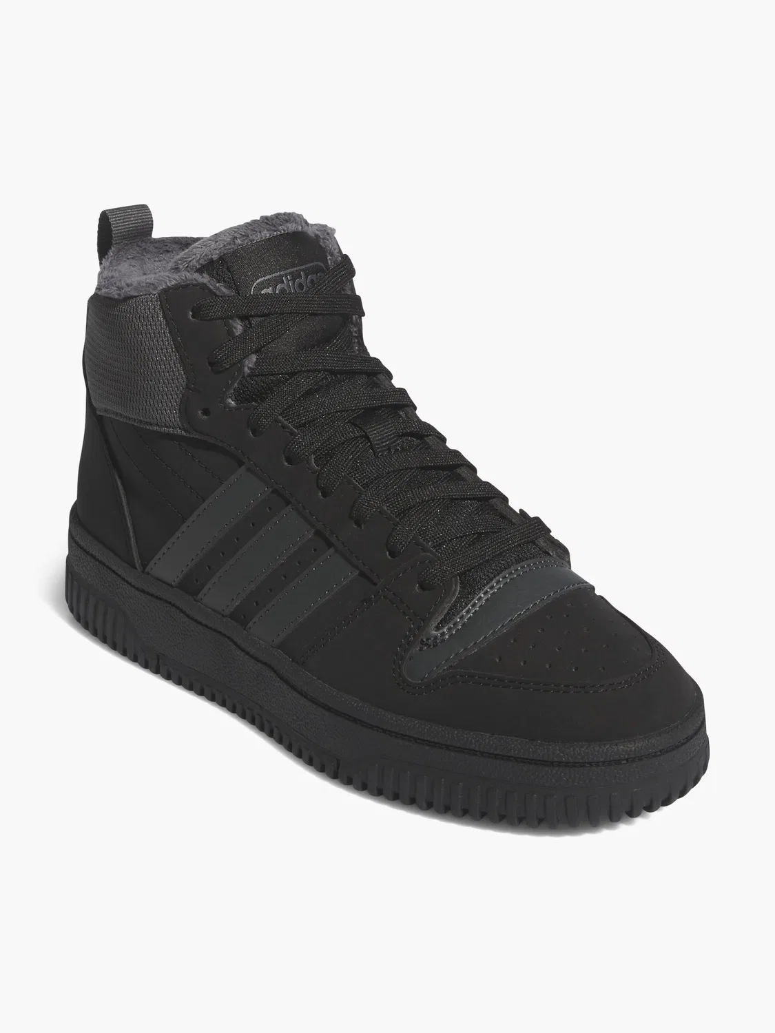 Высокие зимние кеды с шнуровкой Adidas, черный — фото 3