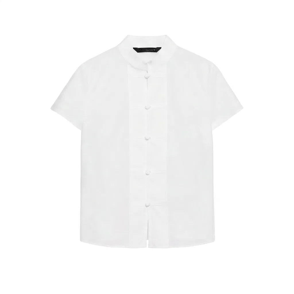 Женская рубашка белого цвета ZARA, Белый