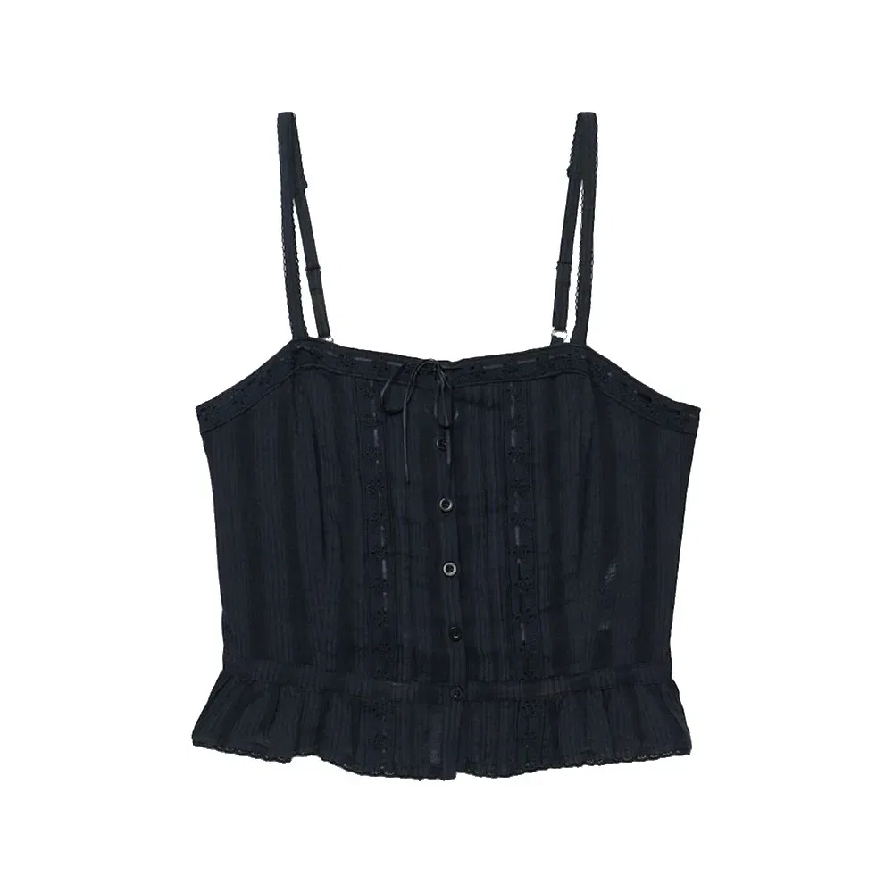 Топ кружевной без рукавов Lace Cami Superdry, черный — фото 3