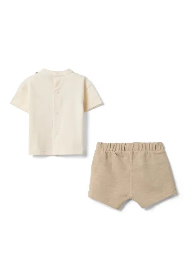 Комплект для новорожденных с принтом Organic newborn set Ovs, light beige, светло-бежевый — фото 2