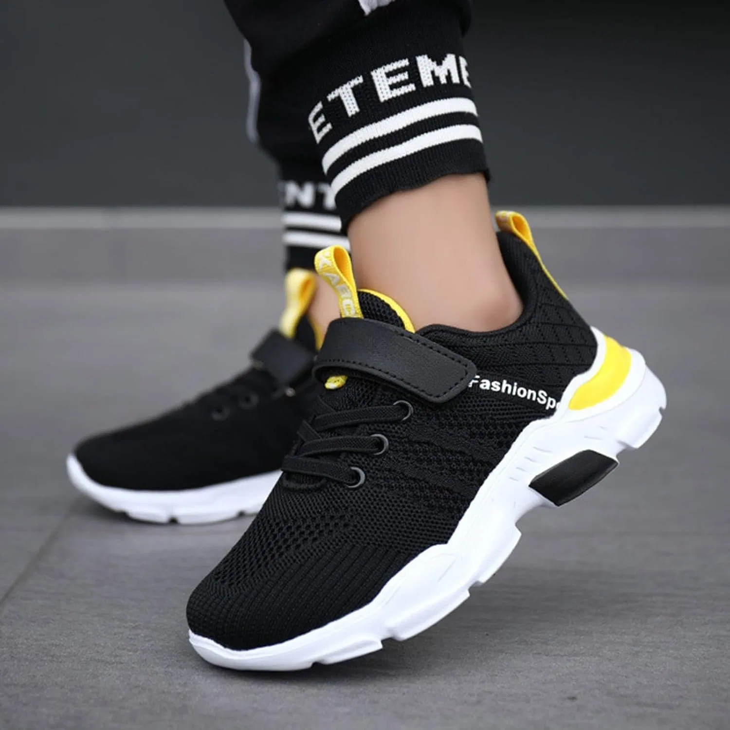 Детские кроссовки для бега с дышащим верхом, Yellow — фото 3
