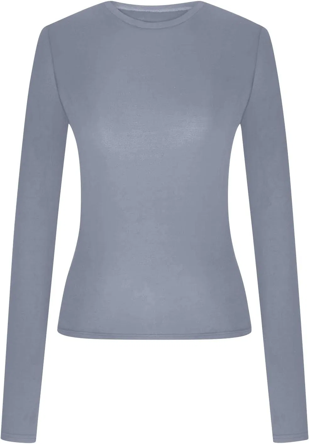 Женская облегающая футболка с круглым вырезом Basic, Grey — фото 4
