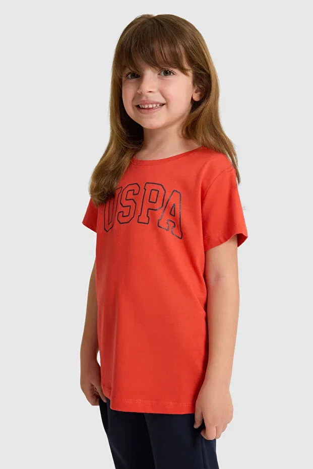 Детская футболка для девочек хлопковая U.S. Polo Assn., Risk Red — фото 3