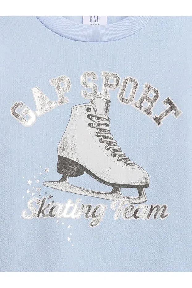 Детские свитшот для девочек с принтом Gap, Light Blue — фото 2