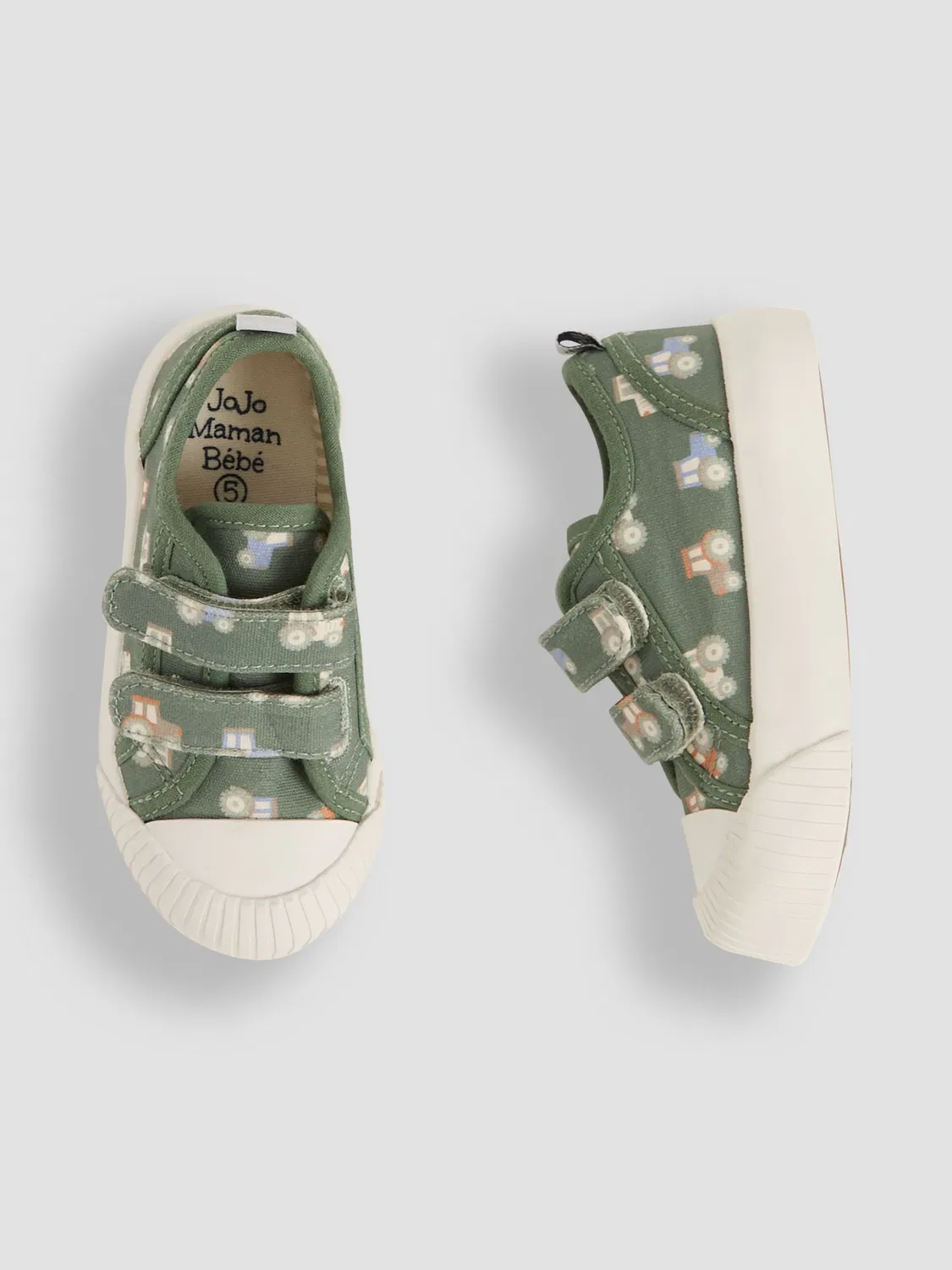 Кеды JoJo Maman Bébé Double Strap Canvas Pumps, хаки — фото 2