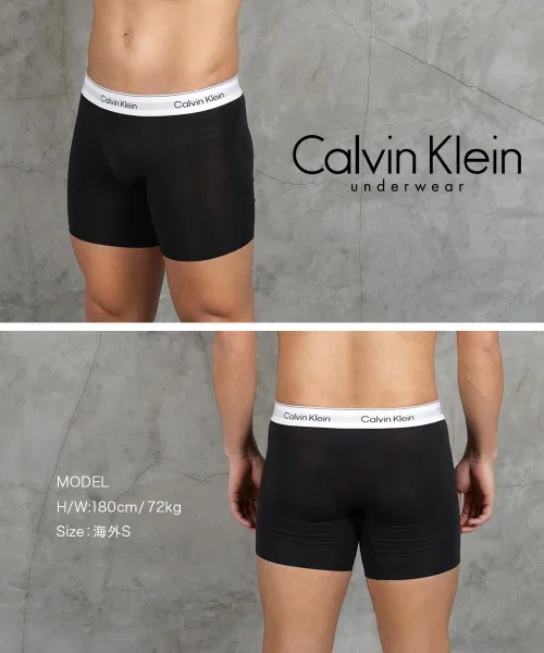 Мужские длинные боксеры Calvin Klein ICON COTTON STRETCH, Черный — фото 2