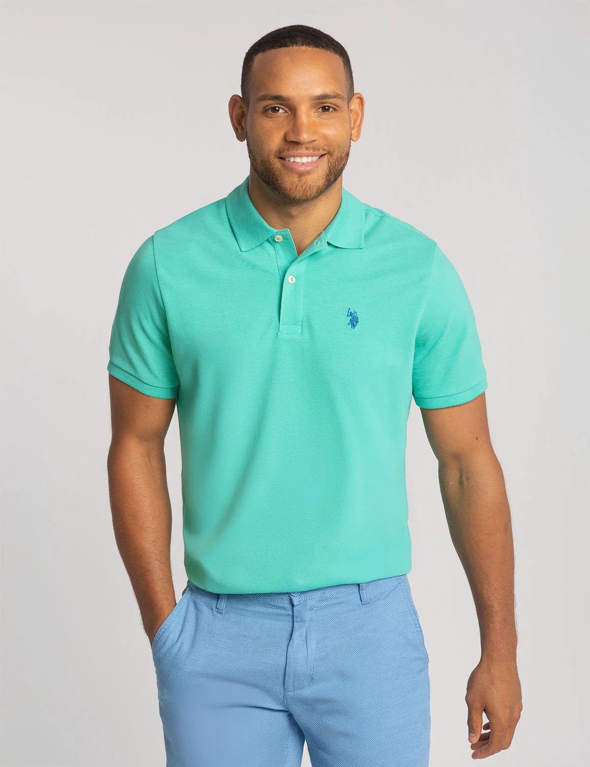 

Футболка поло U.S. Polo Assn. Solid Pique Small Logo, морская волна