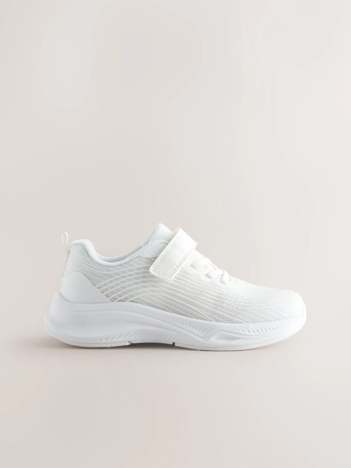 Кроссовки на шнурках эластичных, модель Elastic Lace-Up Trainers Next, белый — фото 2