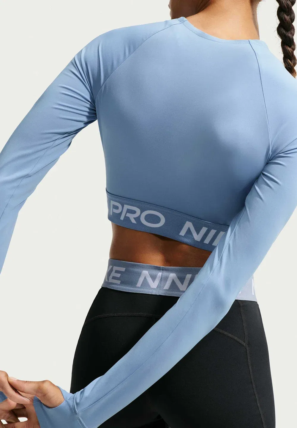 Nike Pro DF 365 Crop LS - футболка с длинными рукавами Nike Performance, Work Blue/White — фото 4