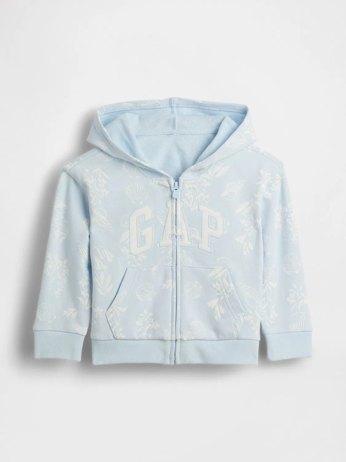 Толстовка с капюшоном на молнии Gap Blue Logo, синий