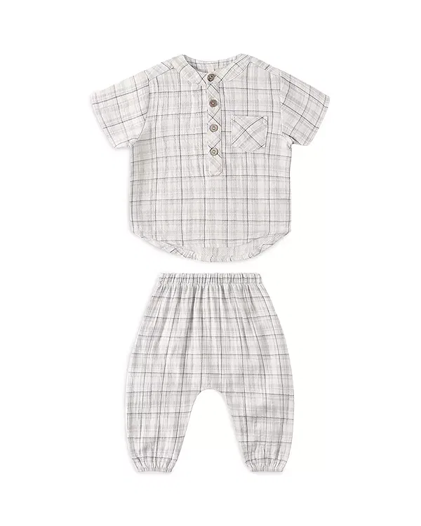 Детский комплект рубашки и штанов Jaxon Plaid Shirt & Pants Set Quincy Mae, синий