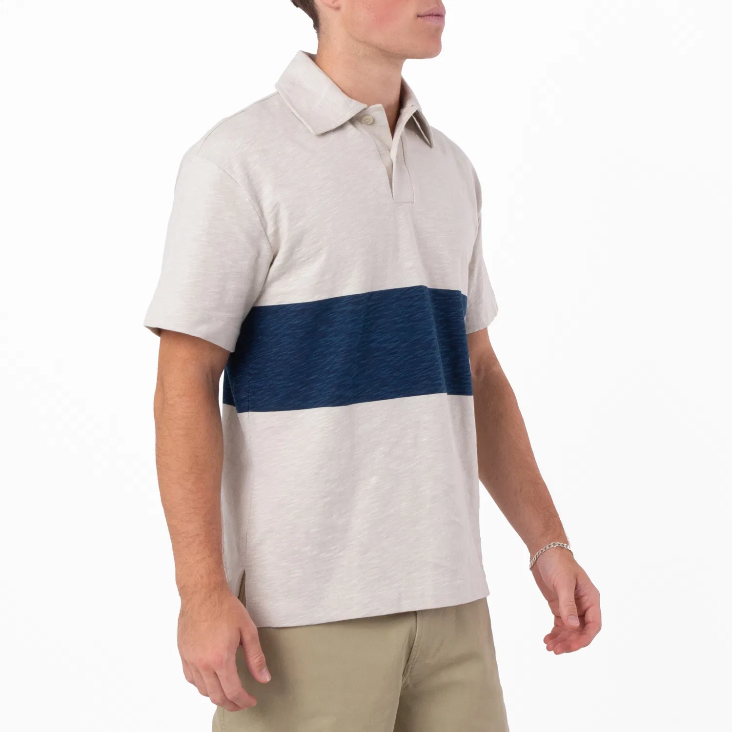 Поло из хлопка с принтом EKD Striped Cotton Polo Shirt Burberry, Plaster — фото 3