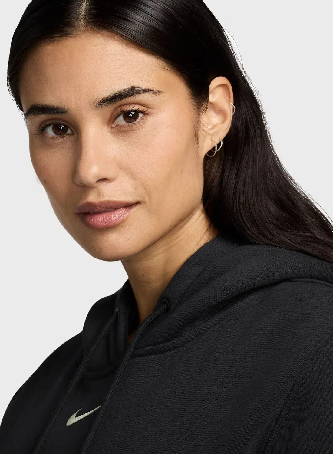 Худи с принтом Swoosh Nsw Phoenix Fleece Nike, черный — фото 3