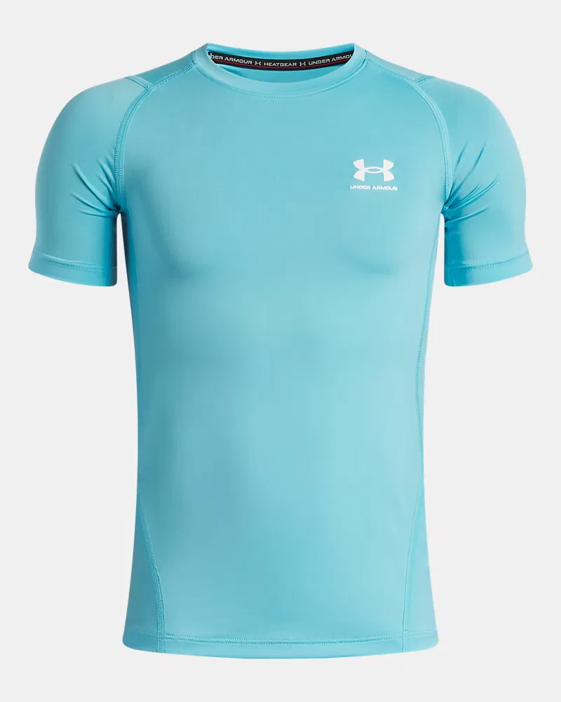 Футболка с коротким рукавом быстросохнущая HeatGear Armour UnderArmour, Fresco Blue/White