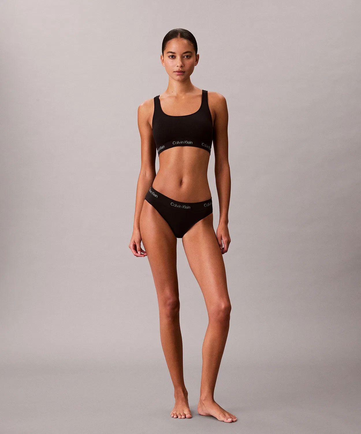 Женский бюстгальтер без косточек с принтом Lightly Lined Calvin Klein, Black — фото 4