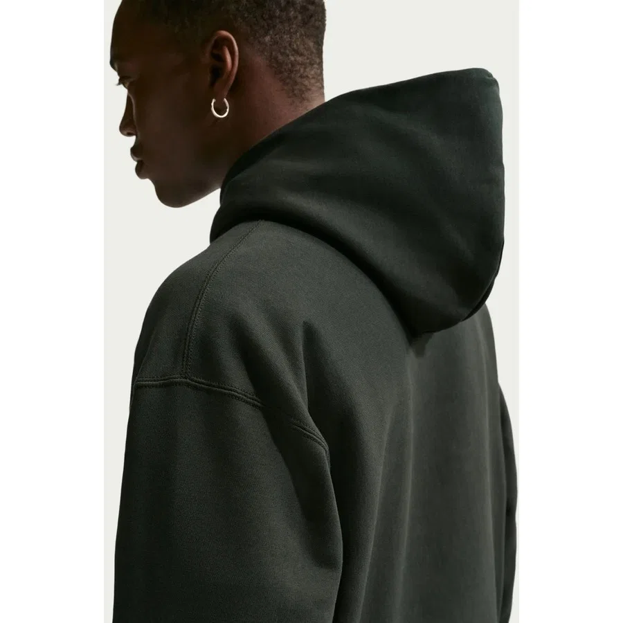 Мужской свитшот-худи с капюшоном, свободный крой, Nike Solo Swoosh Loose Fit Green Hoodie, Зеленый — фото 2