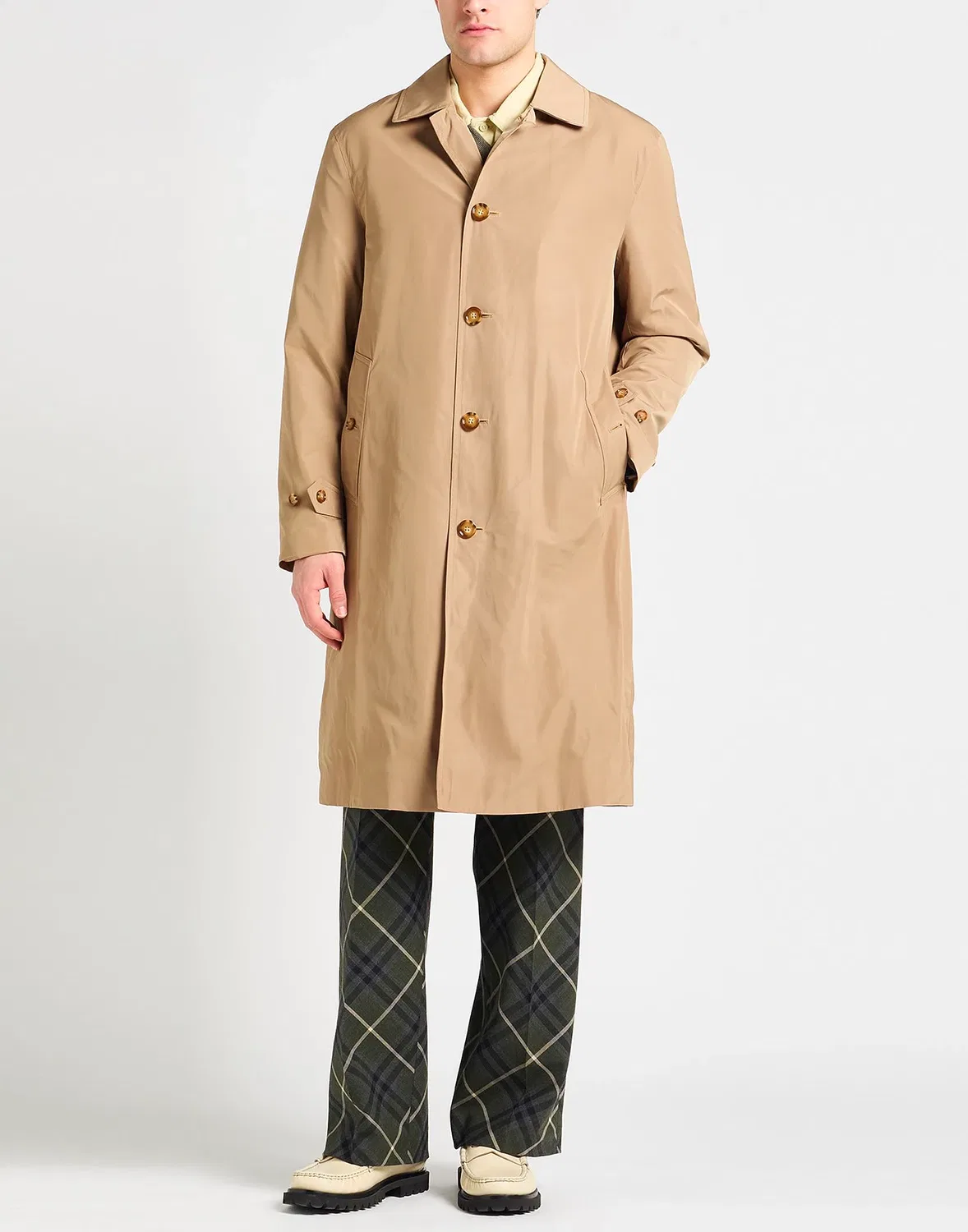Мужское пальто однотонное Burberry, коричневый — фото 2