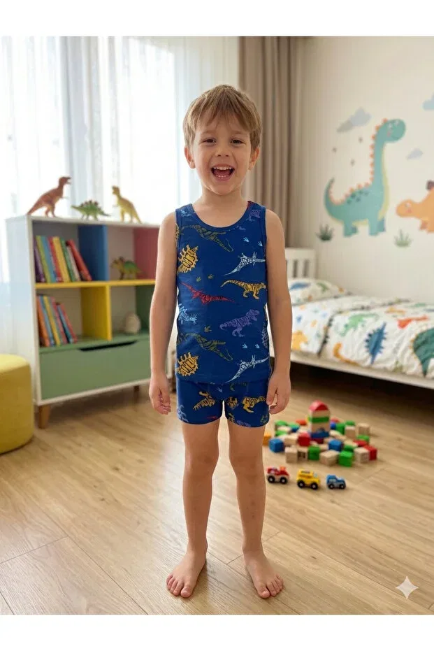 Детский комплект для мальчиков с длинным рукавом Elmas Kids, Navy Blue