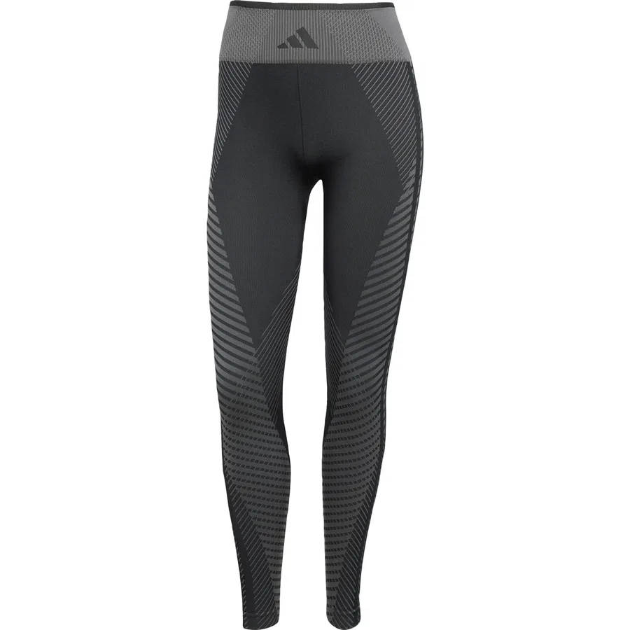 Спортивные леггинсы 7/8 с принтом Performance JE8021 adidas, Черно-серый — фото 3