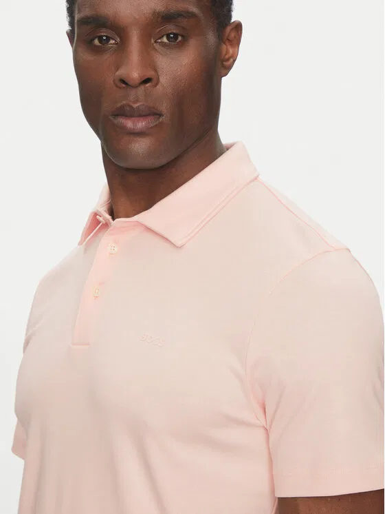 Поло slim fit Palosh Boss, розовый — фото 4