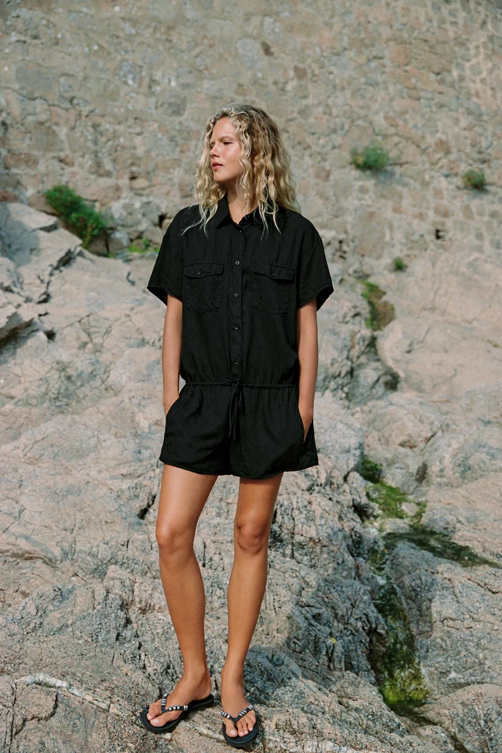 Игровой костюм с карманами из жидких материалов ZARA, Black
