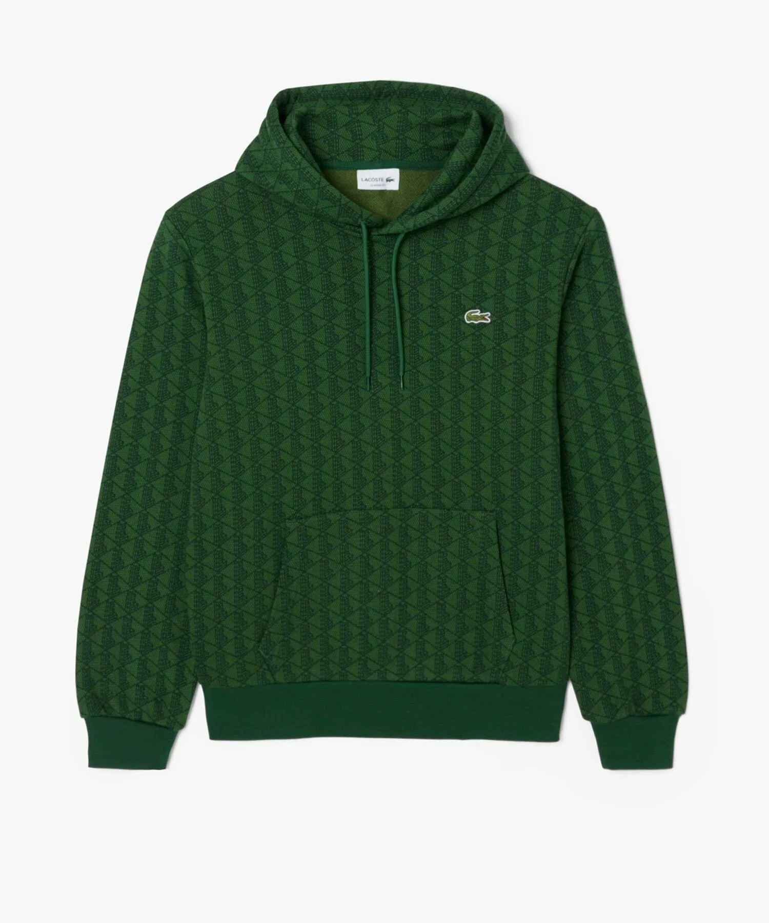 Толстовка с капюшоном и монограммой по всей поверхности LACOSTE, Green