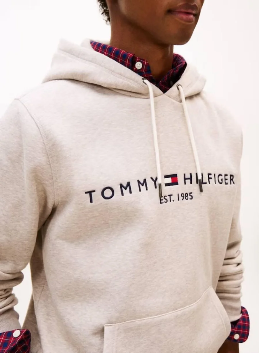 Худи Tommy Hilfiger Logo Embroidery, серый — фото 3