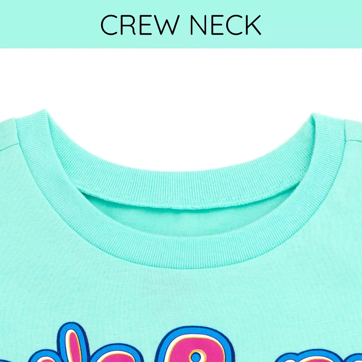 Детская футболка с принтом Squishmallows Birthday Drop Shoulder T-Shirt Squishmallows, Turquoise — фото 4