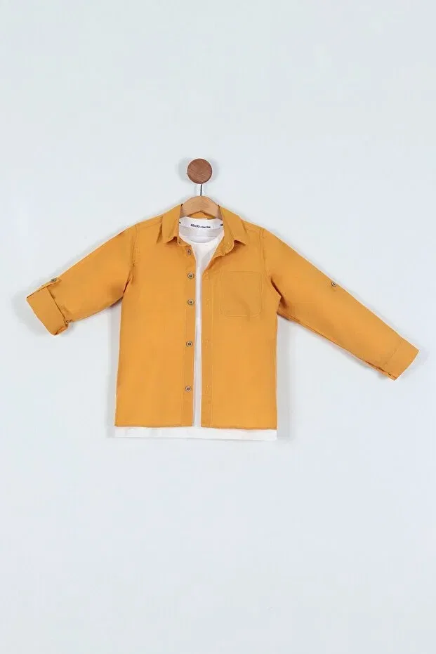 Детский комплект футболок с принтом Basics Pollito, Dark Mustard