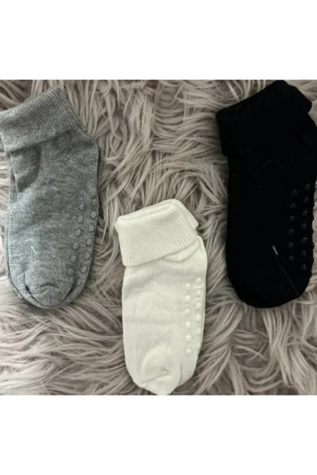 Детские носки для новорожденных с принтом Özkardeşler Baby, Gray Ecru Black