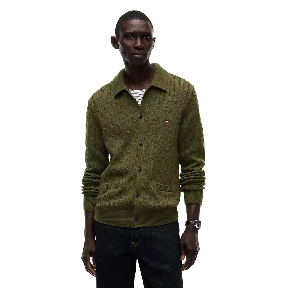 Мужской кардиган с косами Tommy hilfiger, Green