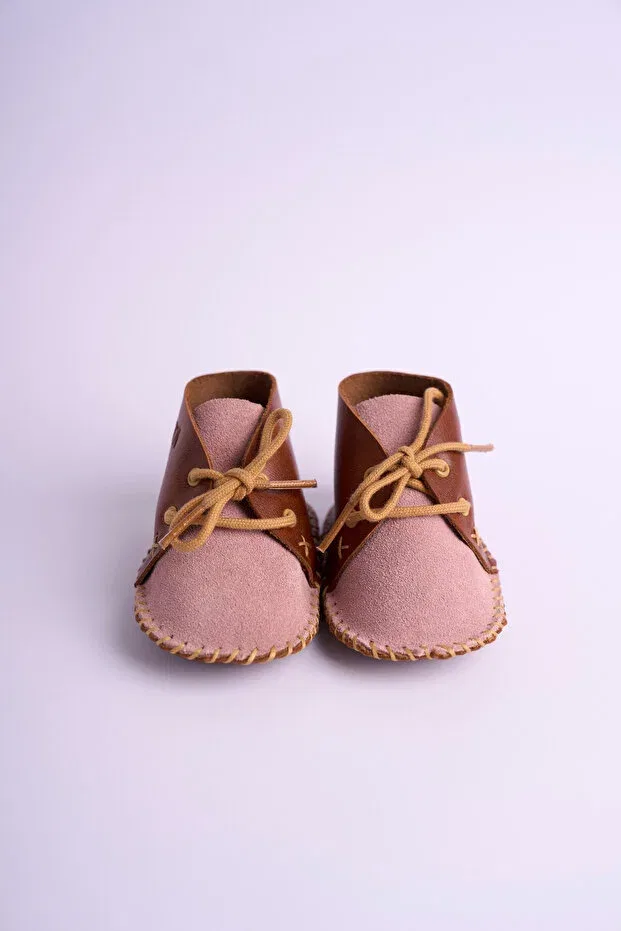 Детские пинетки для новорожденных кожаные Gossta, Pink — фото 2