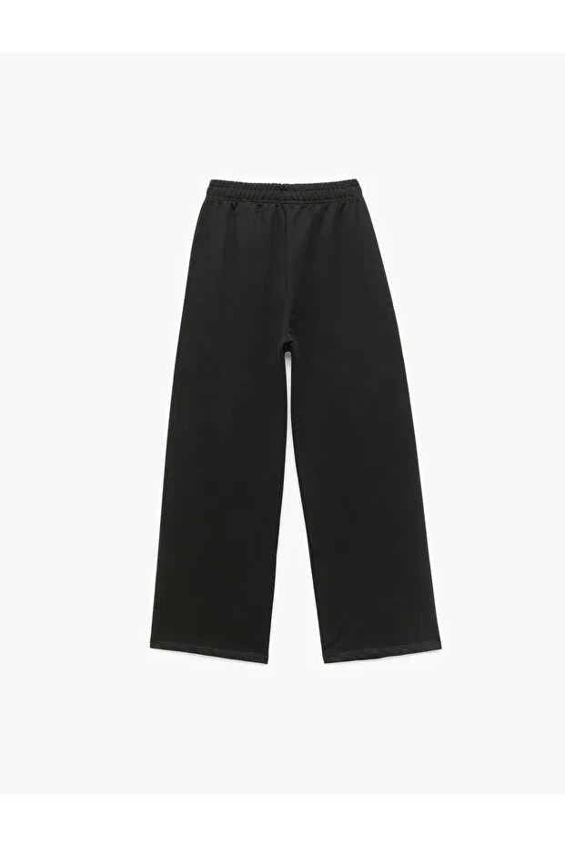 Детские спортивные штаны для девочек с широкой штаниной Koton, Black — фото 2