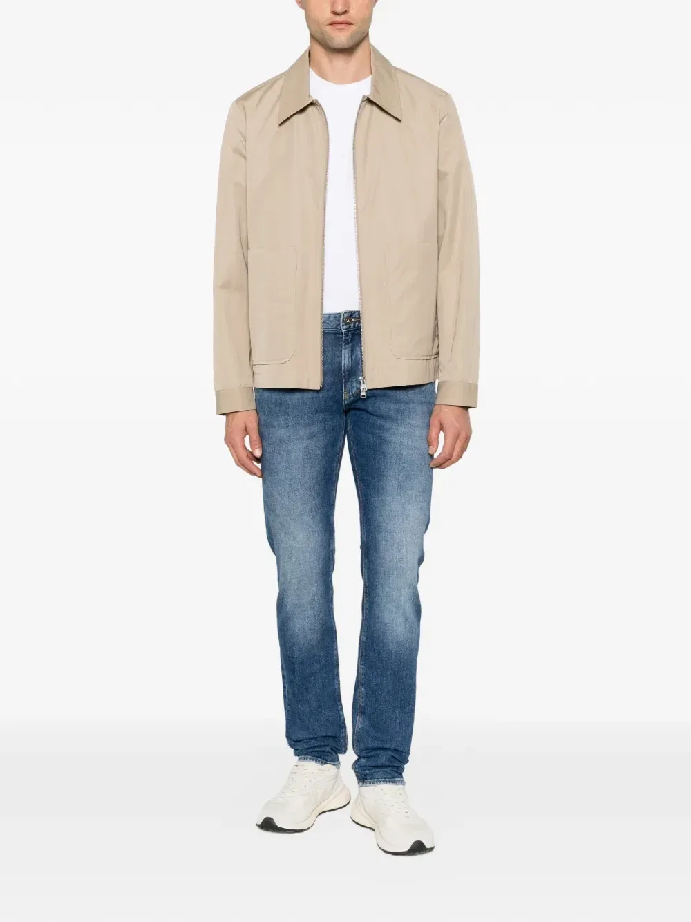 Джинсы J06 зауженного кроя с эффектом потертости EMPORIO ARMANI, синий — фото 2