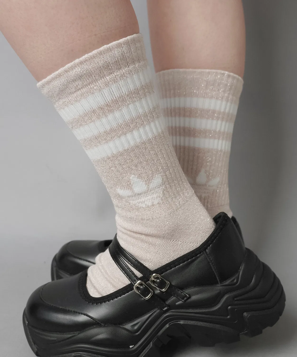 Женские носки с блестками, комплект из 2 пар Adidas, White/Pink