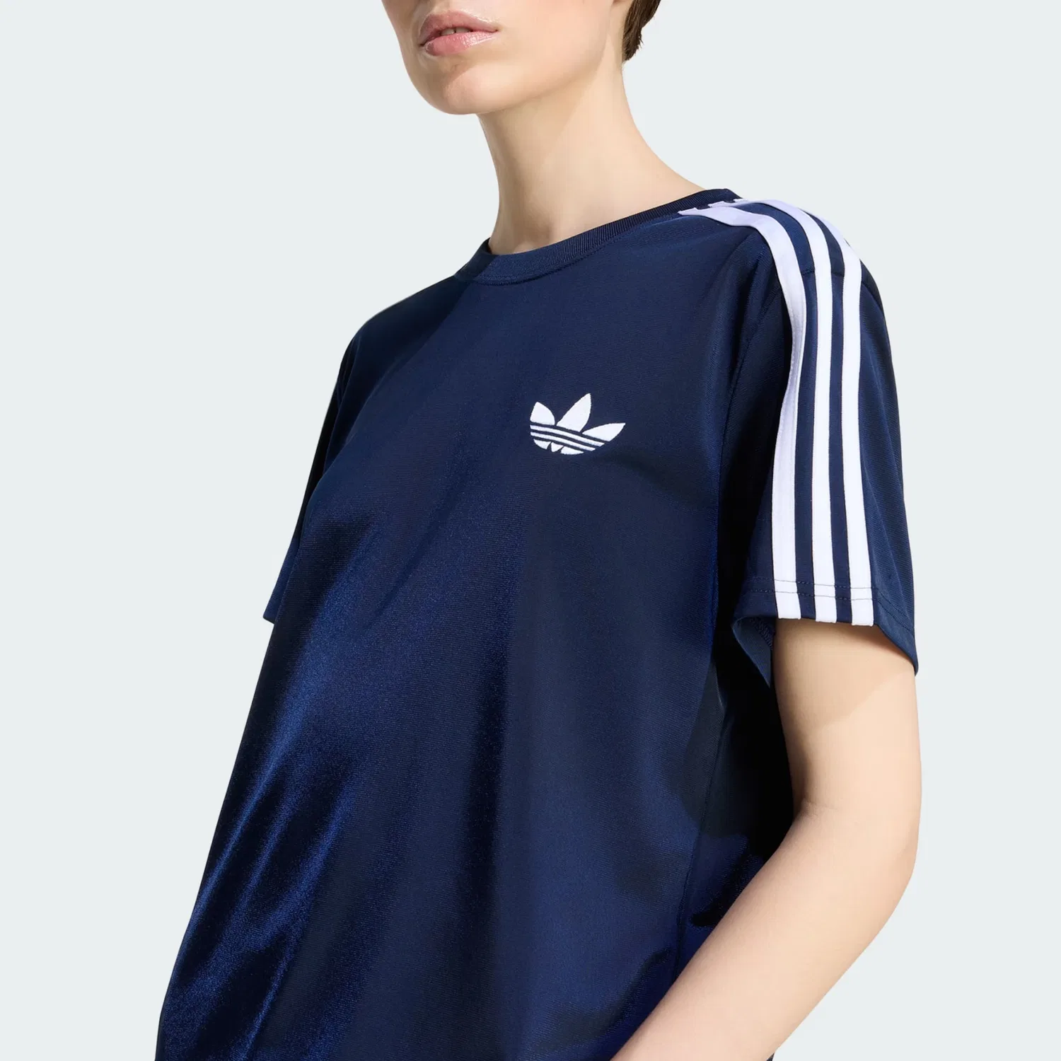 Футболка Adidas Originals Firebird темно-синего цвета — фото 4