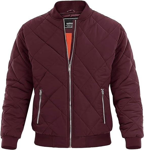 

Куртка Magnivit Men's Bomber Winter Fall Quilted, бордовый