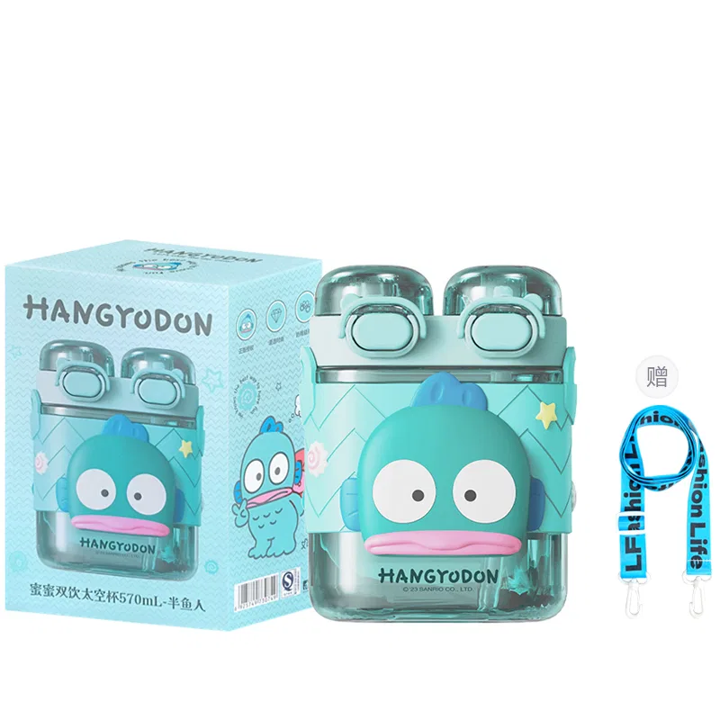 Детский стакан с трубочкой Kuromi Water Cup+LFLife Water Cup Straps Sanrio, 570 мл, Black — фото 2