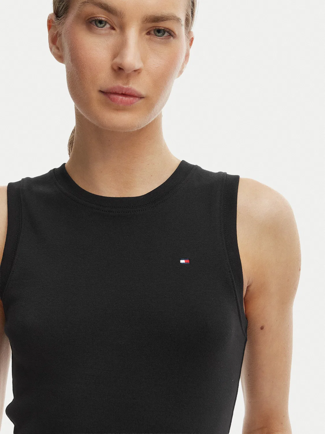 Женский топ облегающего кроя Tommy Hilfiger, черный — фото 4
