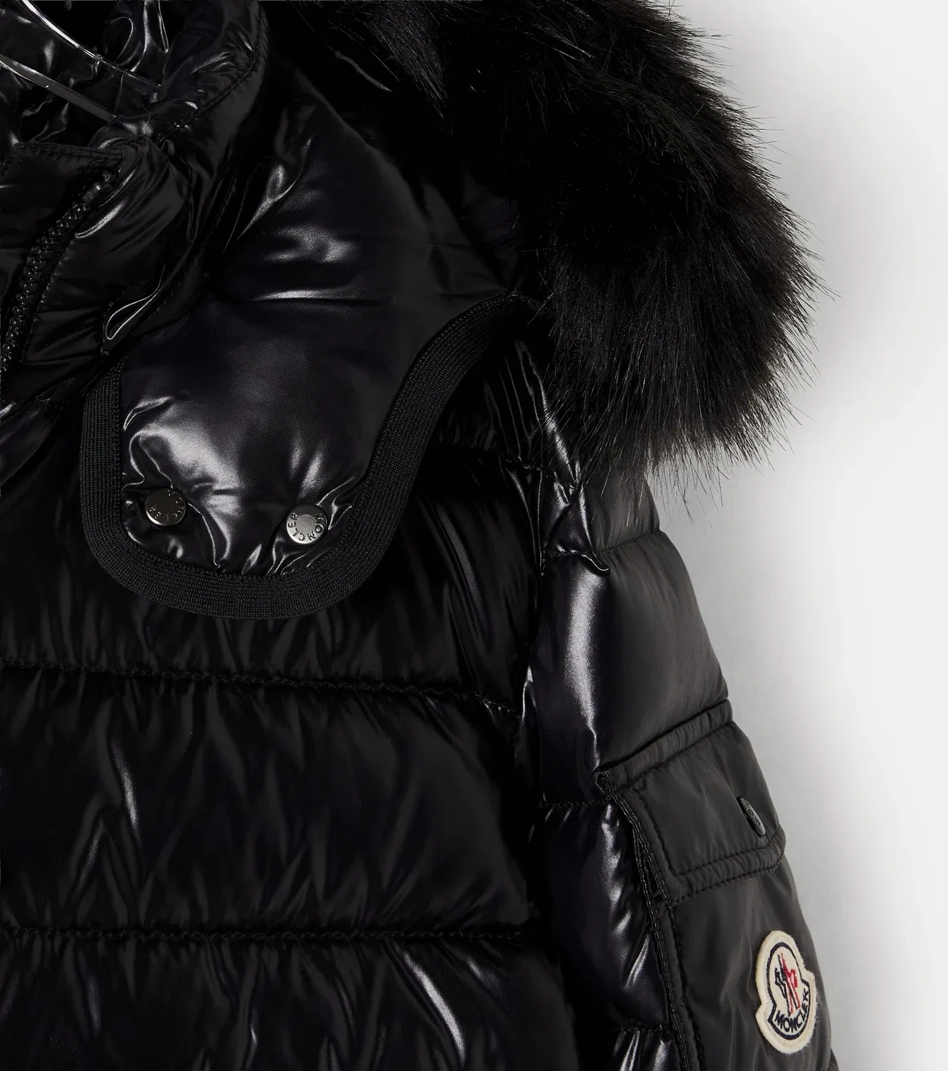 Пуховик с наполнителем из пуха и пера Moncler Enfant, черный — фото 4