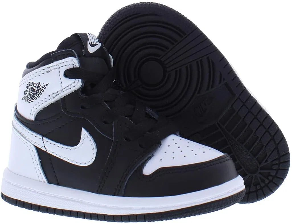 Детские кроссовки для мальчиков Jordan 1 Retro High OG Nike, Black/White/White — фото 4