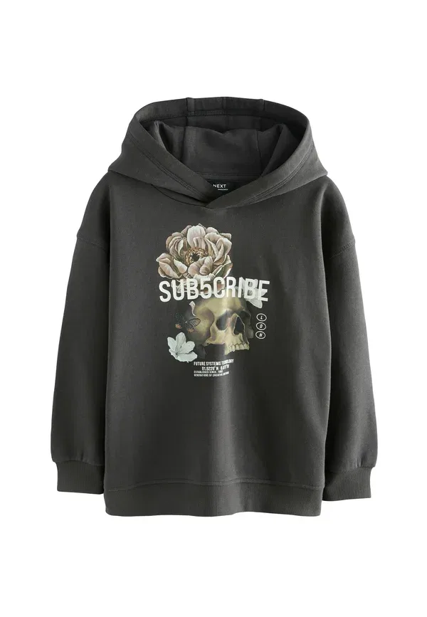 Толстовка с капюшоном, хлопок, Subscribe, Next, Charcoal Grey, серый
