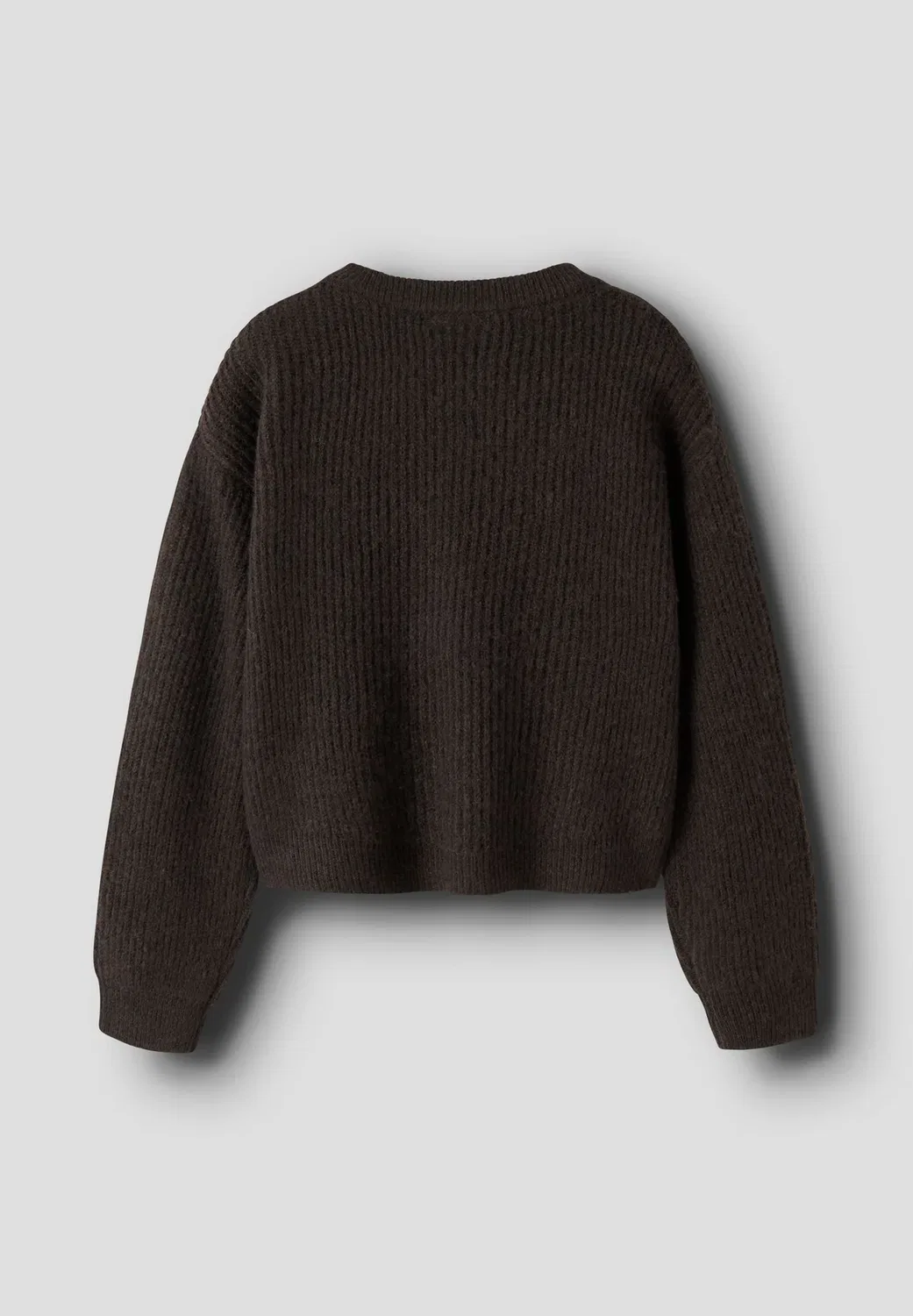 Nkfholly ls boxy short knit noos - jumper Name It, Chocolate Plum — фото 2