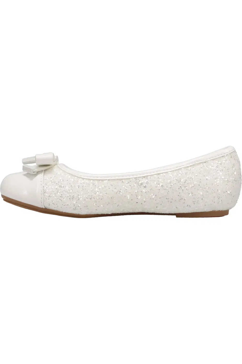 Балетки детские с блестками Kenya Lock MICHAEL Michael Kors, White/Glitter — фото 4