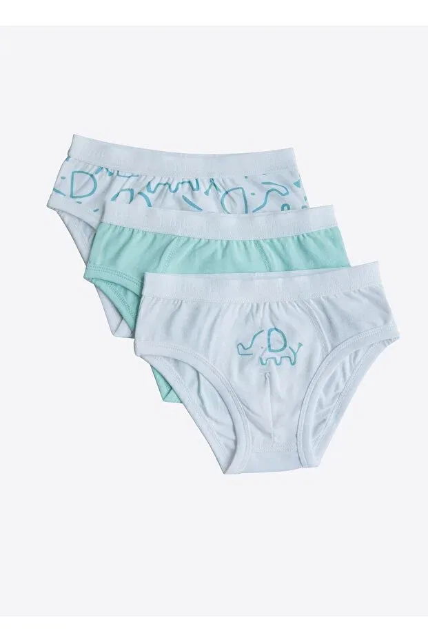 Детские трусы для мальчиков хлопковые комплект 3 шт Organic Elephant Kitikate, Blue