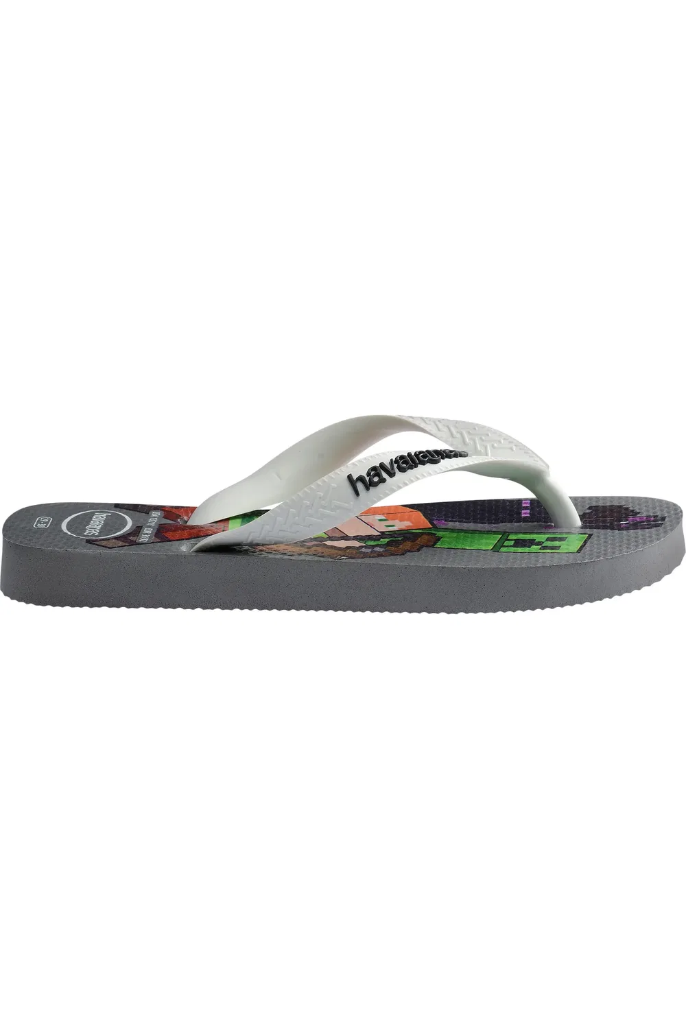 Сандалии детские Minecraft Havaianas, Steel Grey/White — фото 2