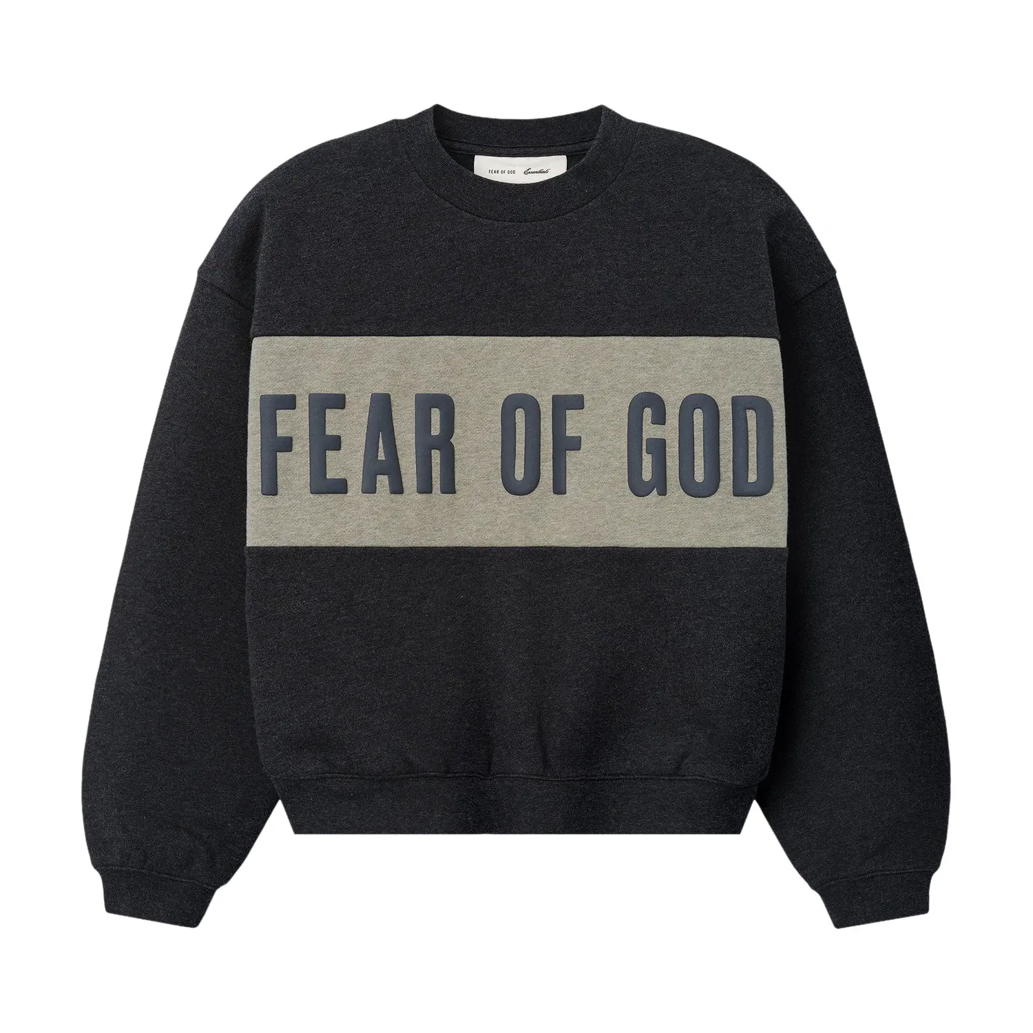 Укороченная свободная толстовка Fear of God Essentials с вставками, серый