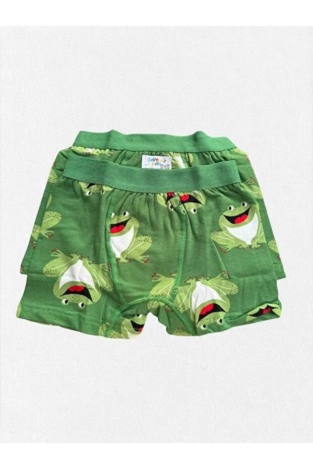 Детские боксеры для мальчиков хлопковые с принтом лягушки Elmas Kids, Green